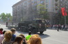 От маленковки до Белорусской смотреть движение техники с Парада Победы